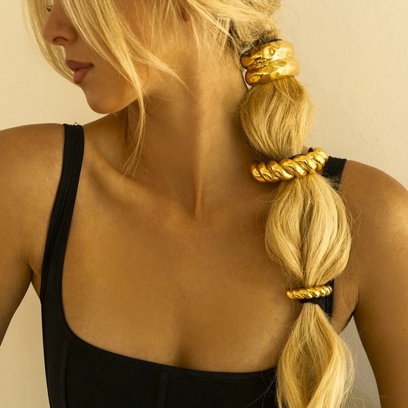 Accessories - GLOSSY TWIST PONY CUFF*Ponytail Hair Band Accessories*18K Gold Plated*